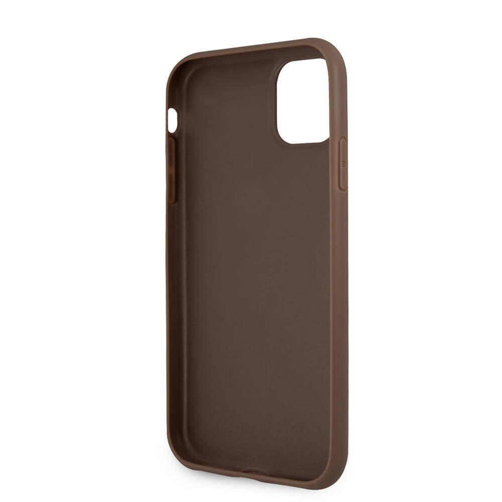 Guess iPhone 11 PU Deri Büyük Metal Logo Dizaynlı Telefon Kılıfı - 7