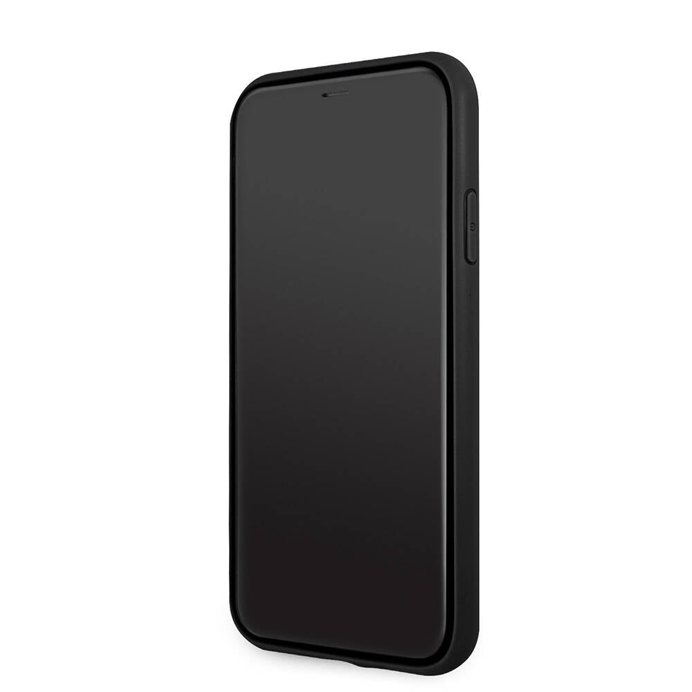 Guess iPhone 11 PU Deri Büyük Metal Logo Dizaynlı Telefon Kılıfı - 13