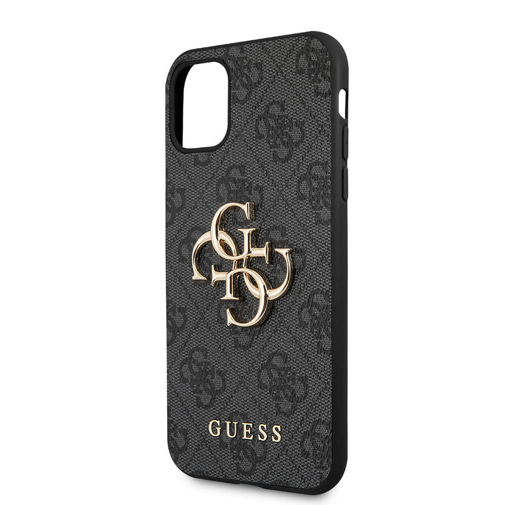 Guess iPhone 11 PU Deri Büyük Metal Logo Dizaynlı Telefon Kılıfı - 14
