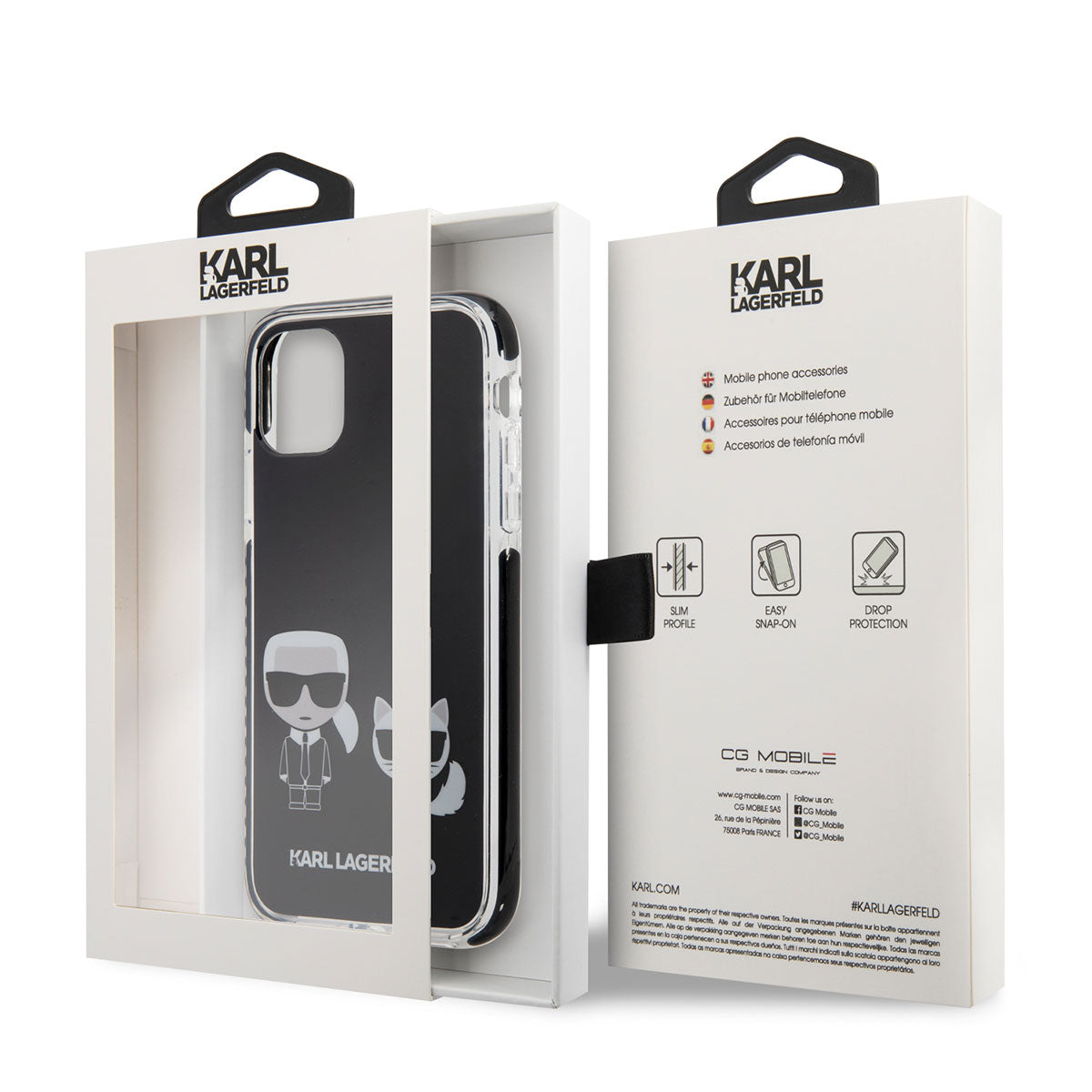 Karl Lagerfeld iPhone 11 Kılıf Kenarları Siyah Silikon K&C Dizayn Telefon Kılıfı - 3