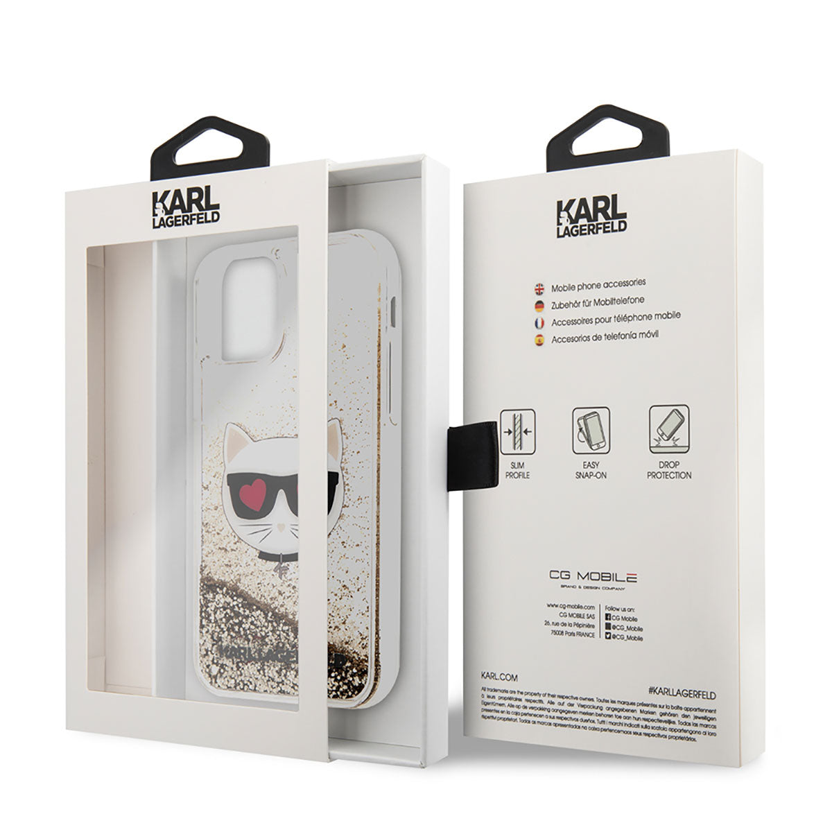 Karl Lagerfeld iPhone 11 Kılıf Sıvılı Simli Choupette Dizayn Telefon Kılıfı - 3
