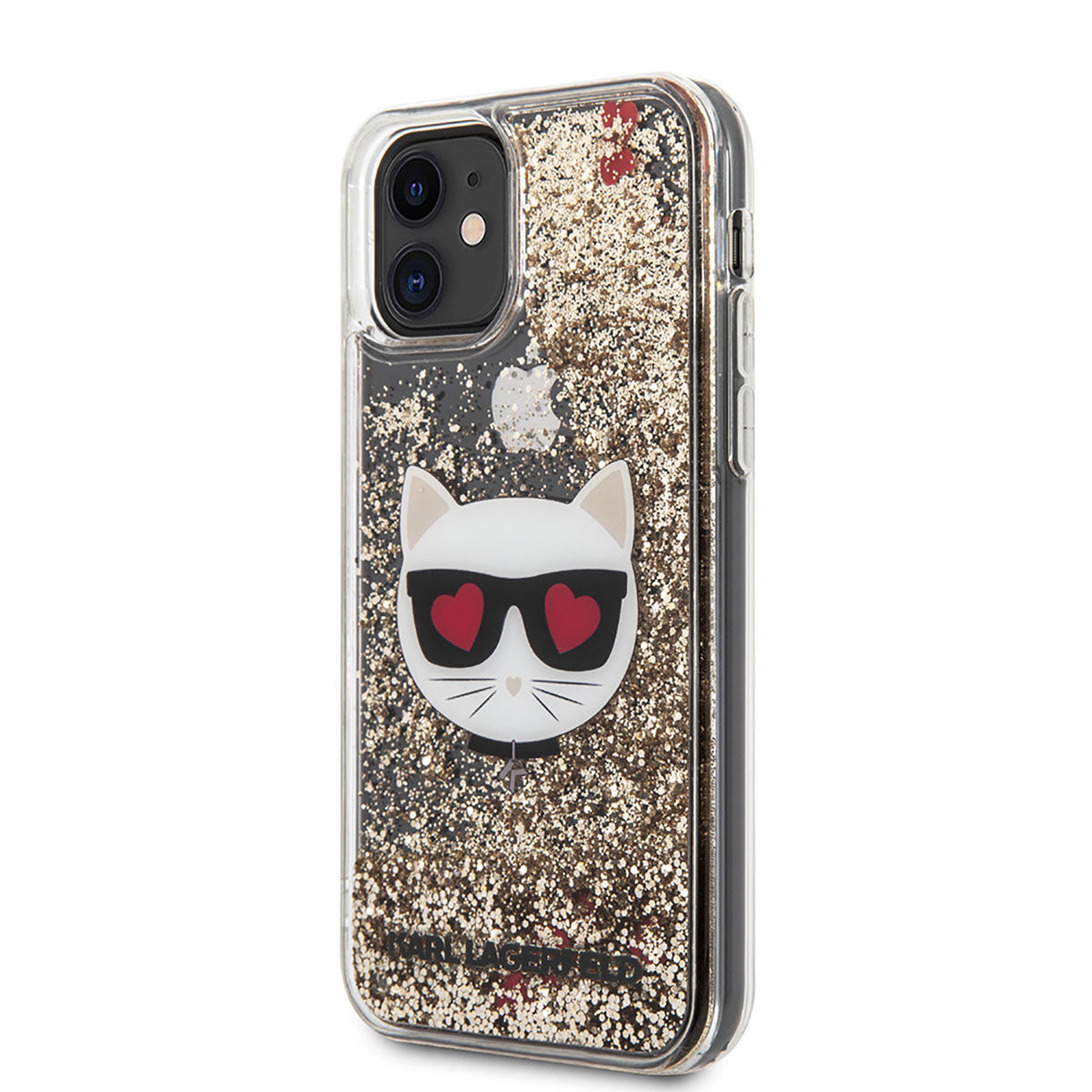 Karl Lagerfeld iPhone 11 Kılıf Sıvılı Simli Choupette Dizayn Telefon Kılıfı - 6