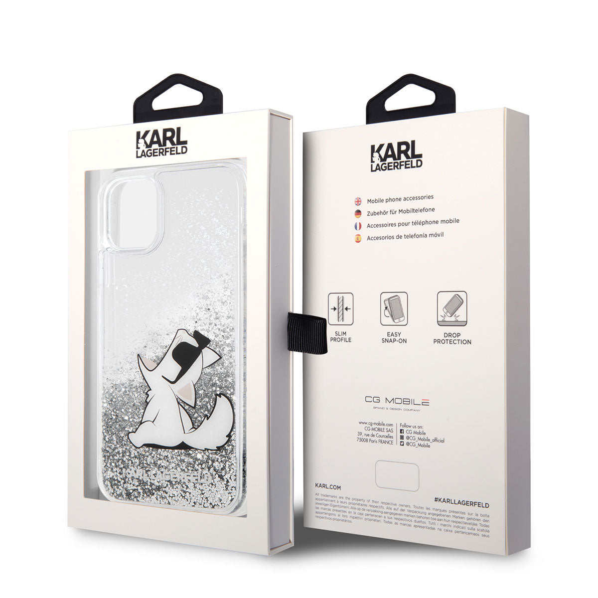 Karl Lagerfeld iPhone 11 Kılıf Sıvılı Simli Choupette Fun Dizayn Kapak - 3