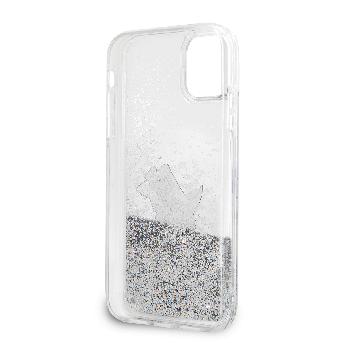 Karl Lagerfeld iPhone 11 Kılıf Sıvılı Simli Choupette Fun Dizayn Kapak - 4