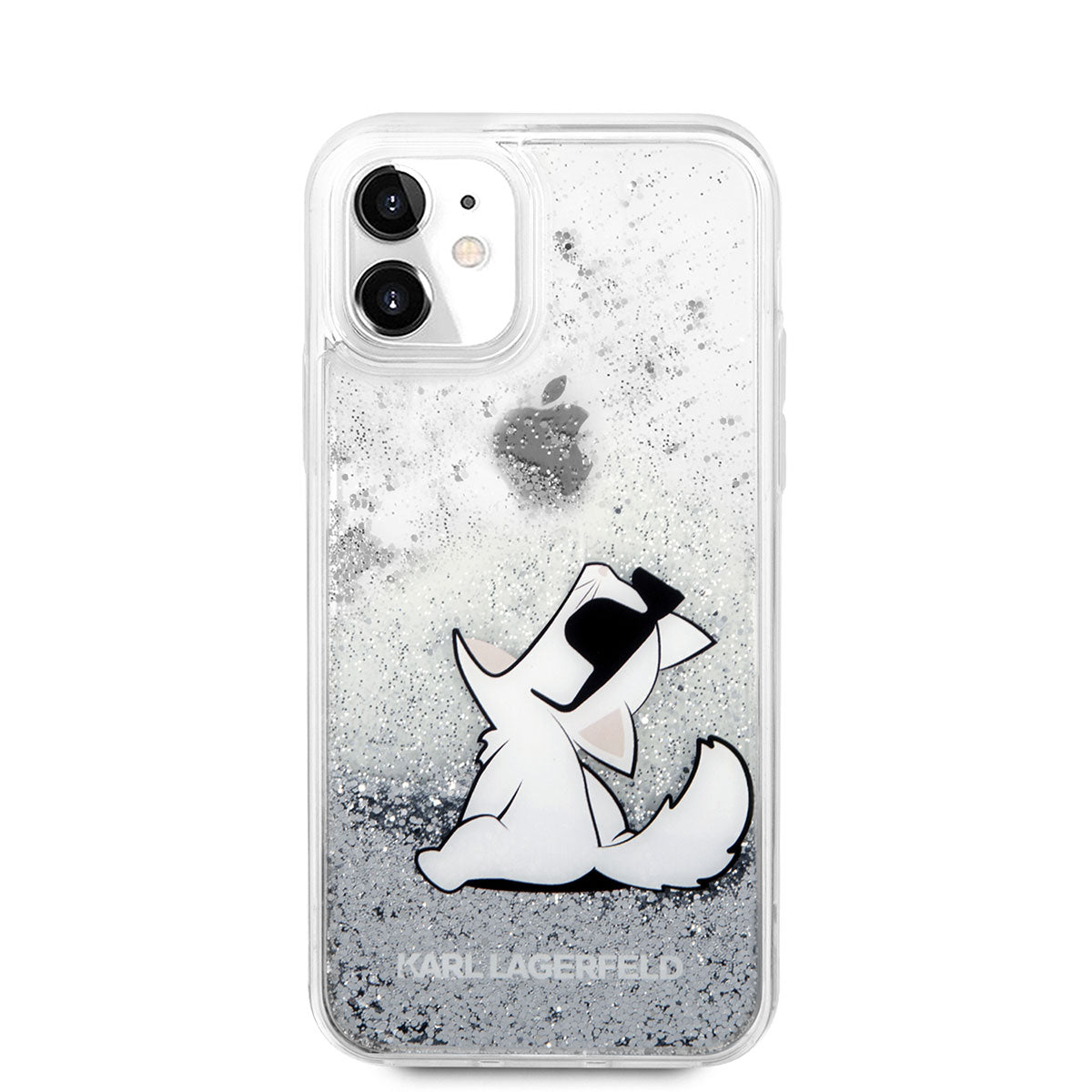 Karl Lagerfeld iPhone 11 Kılıf Sıvılı Simli Choupette Fun Dizayn Kapak - 5