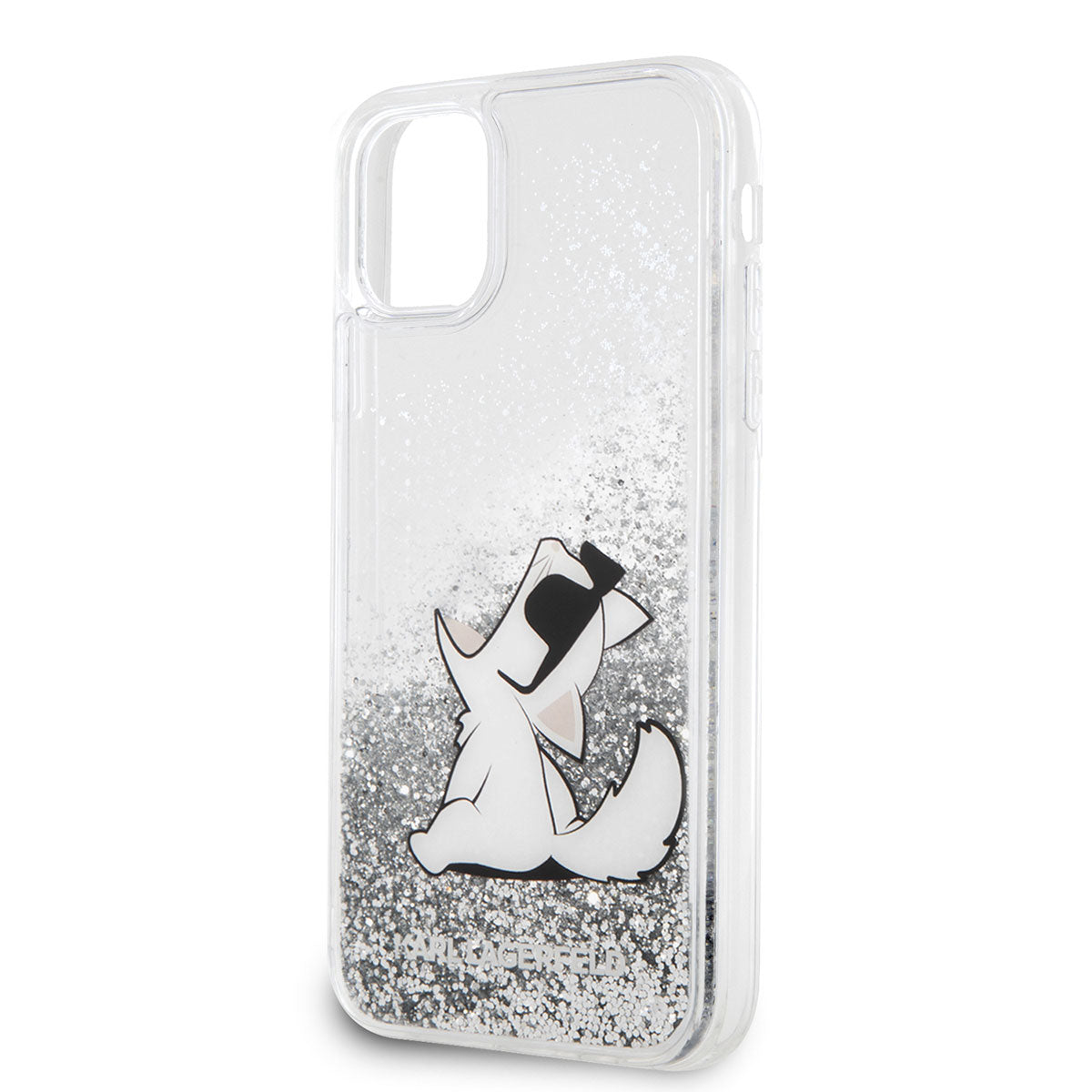 Karl Lagerfeld iPhone 11 Kılıf Sıvılı Simli Choupette Fun Dizayn Kapak - 7