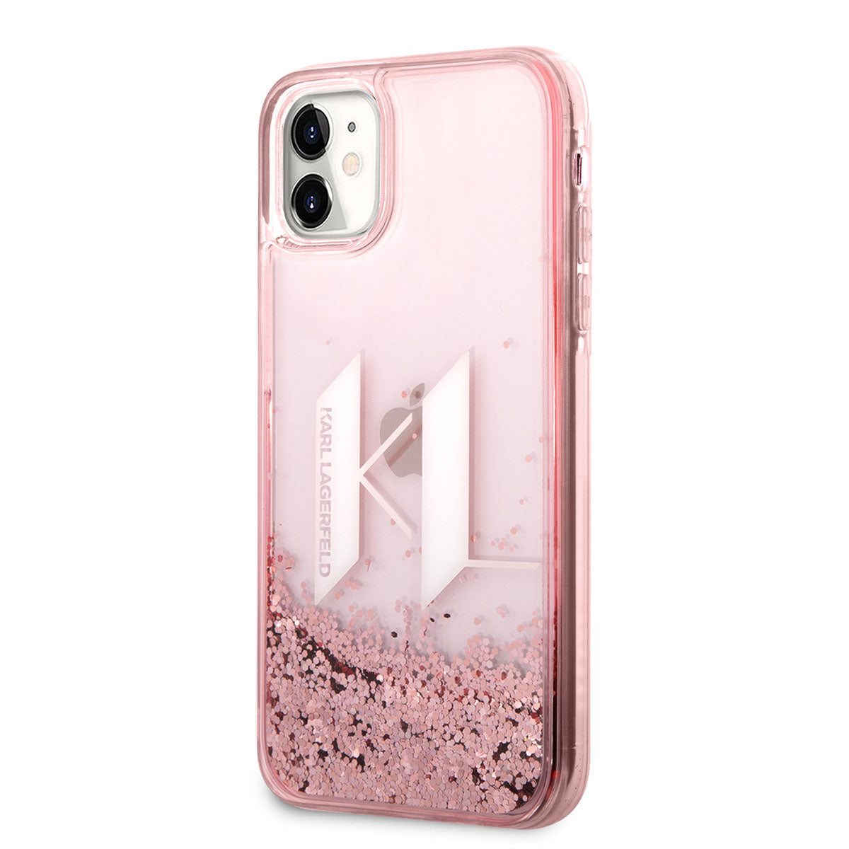 Karl Lagerfeld iPhone 11 Kılıf Sıvılı Simli Dizayn Telefon Kılıfı - 4