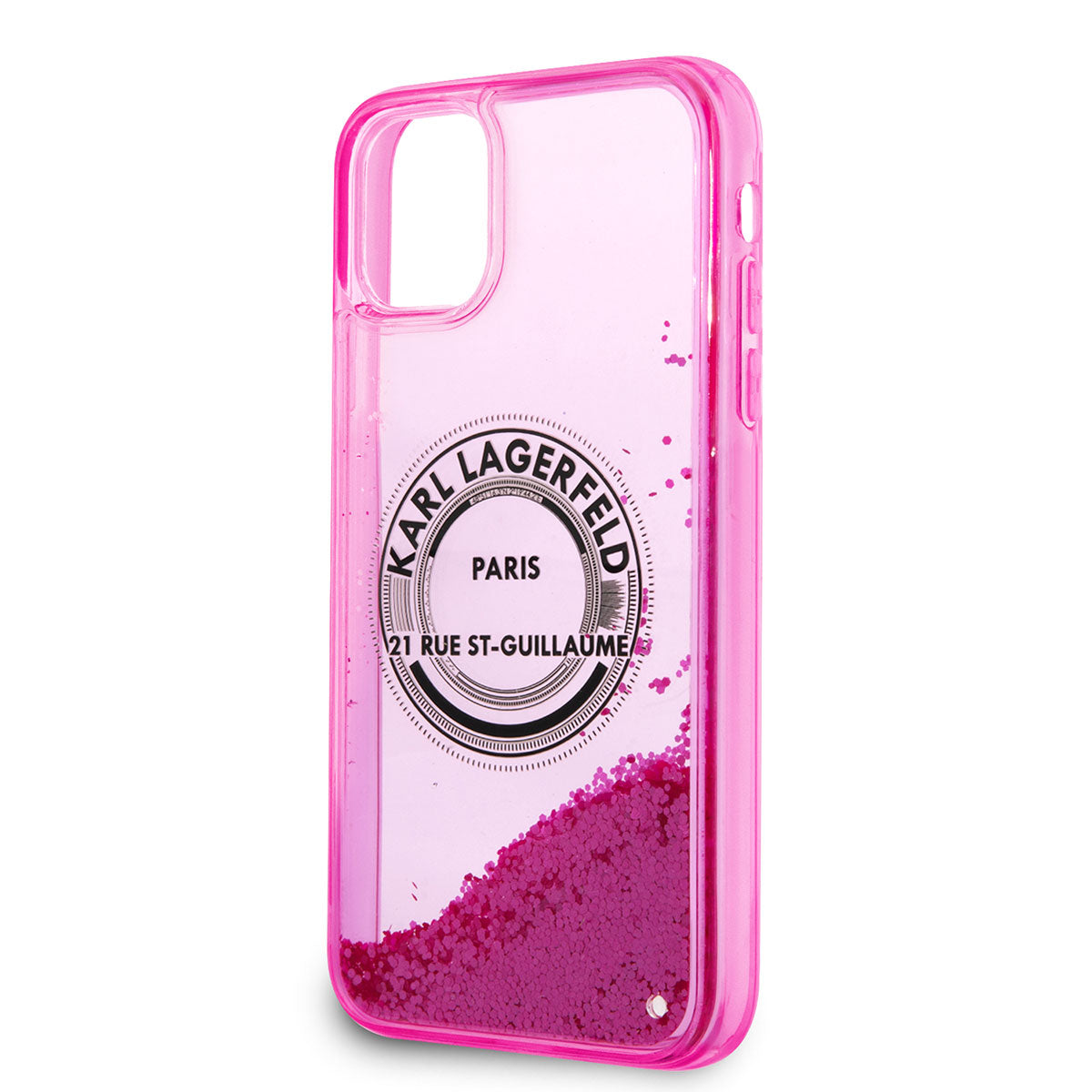 Karl Lagerfeld iPhone 11 Kılıf Sıvılı Simli RSG Dizayn Telefon Kılıfı - 4