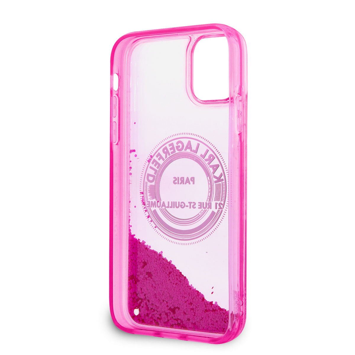 Karl Lagerfeld iPhone 11 Kılıf Sıvılı Simli RSG Dizayn Telefon Kılıfı - 5