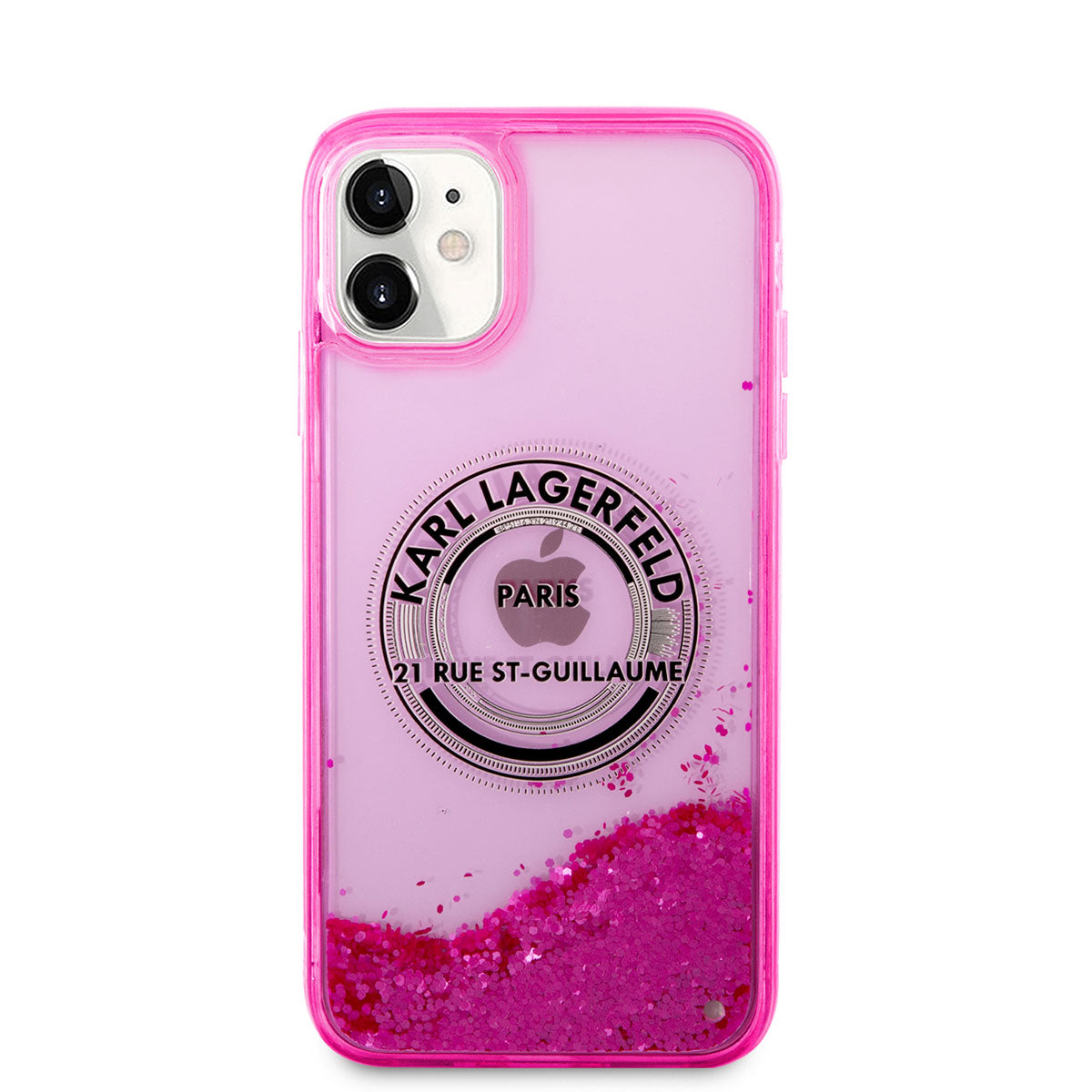 Karl Lagerfeld iPhone 11 Kılıf Sıvılı Simli RSG Dizayn Telefon Kılıfı - 6
