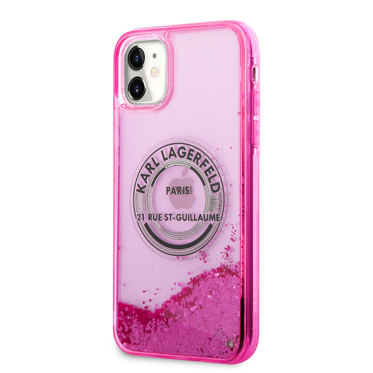 Karl Lagerfeld iPhone 11 Kılıf Sıvılı Simli RSG Dizayn Telefon Kılıfı - 7