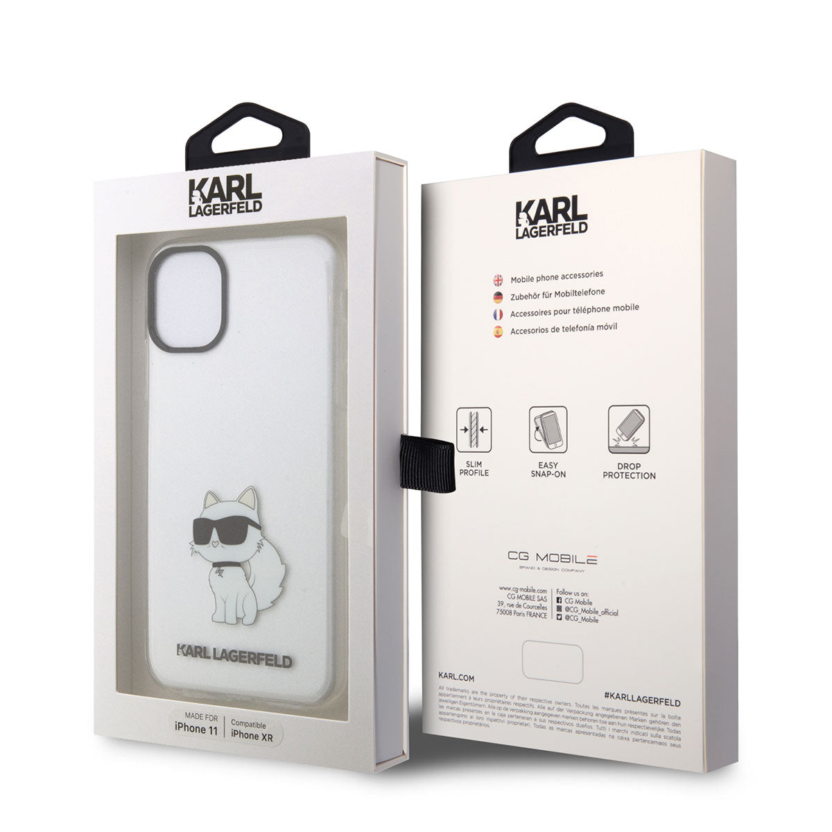 Karl Lagerfeld iPhone 11 Kılıf Transparan Choupette Dizayn Kapak - 3
