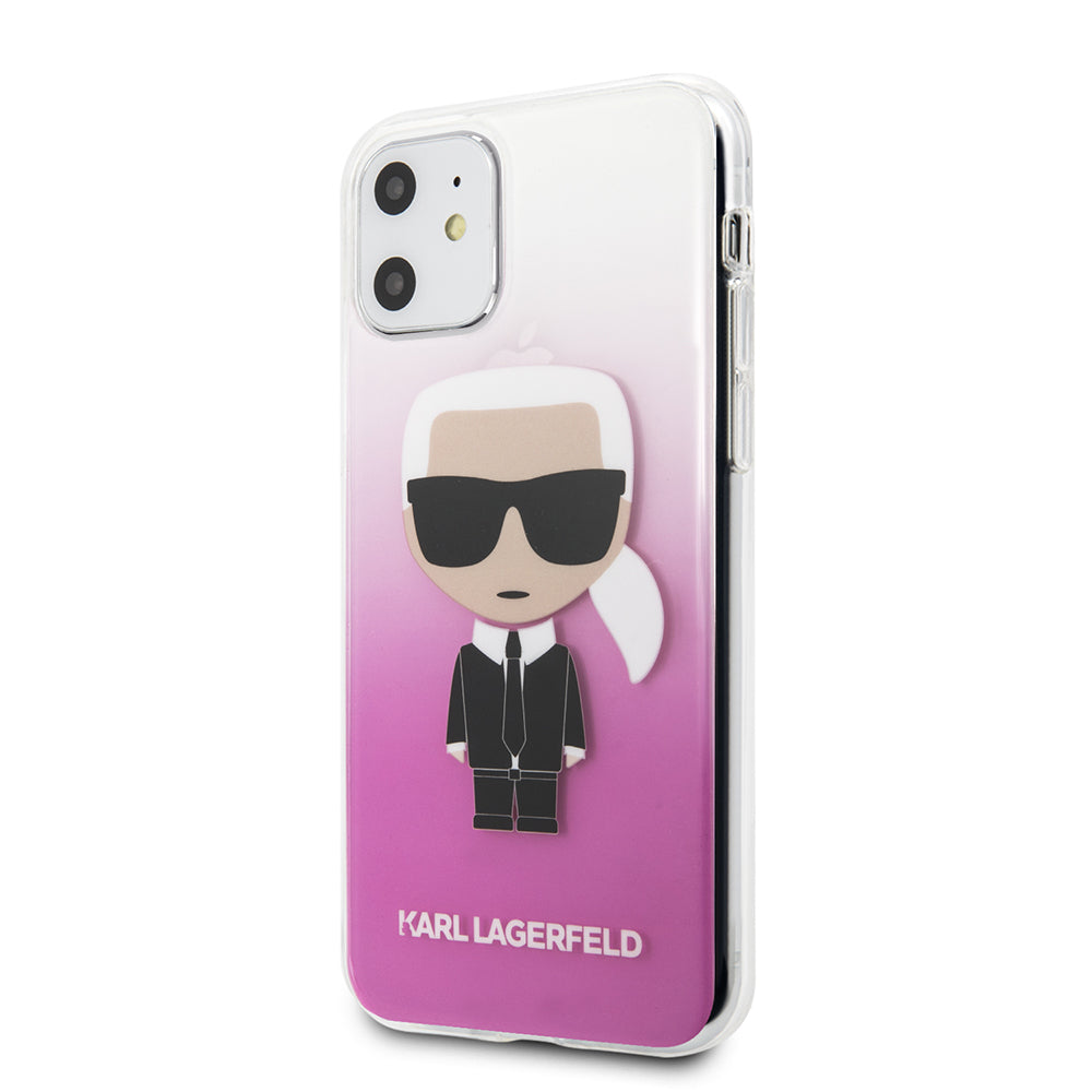 Karl Lagerfeld iPhone 11 Kılıf Yarı Transparan Karl Dizayn Telefon Kılıfı - 2