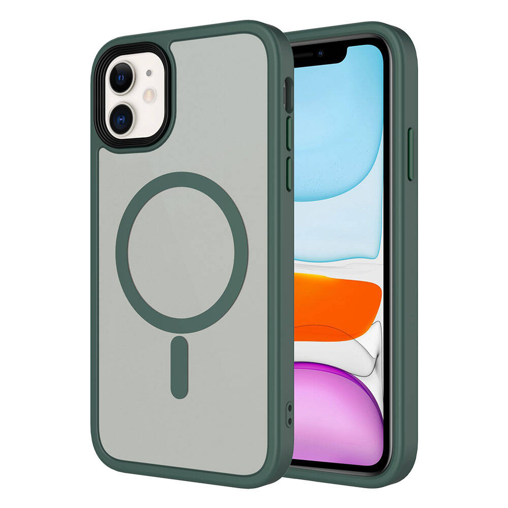 Cepax Matte Magsafe iPhone 11 Mat Arka Yüzey Kablosuz Şarj Özellikli Telefon Kılıfı - 4