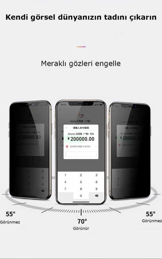 Benks iPhone 11 Pro 0.3mm V Pro Privacy Ekran Koruyucu - 6