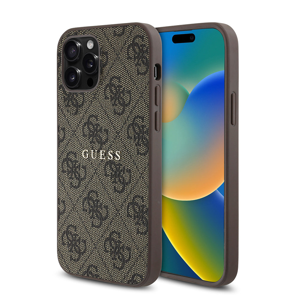 Guess iPhone 12 Pro Orjinal Lisanslı M-safe Şarj Özellikli 4G Desen Yazı Logolu Kılıf
