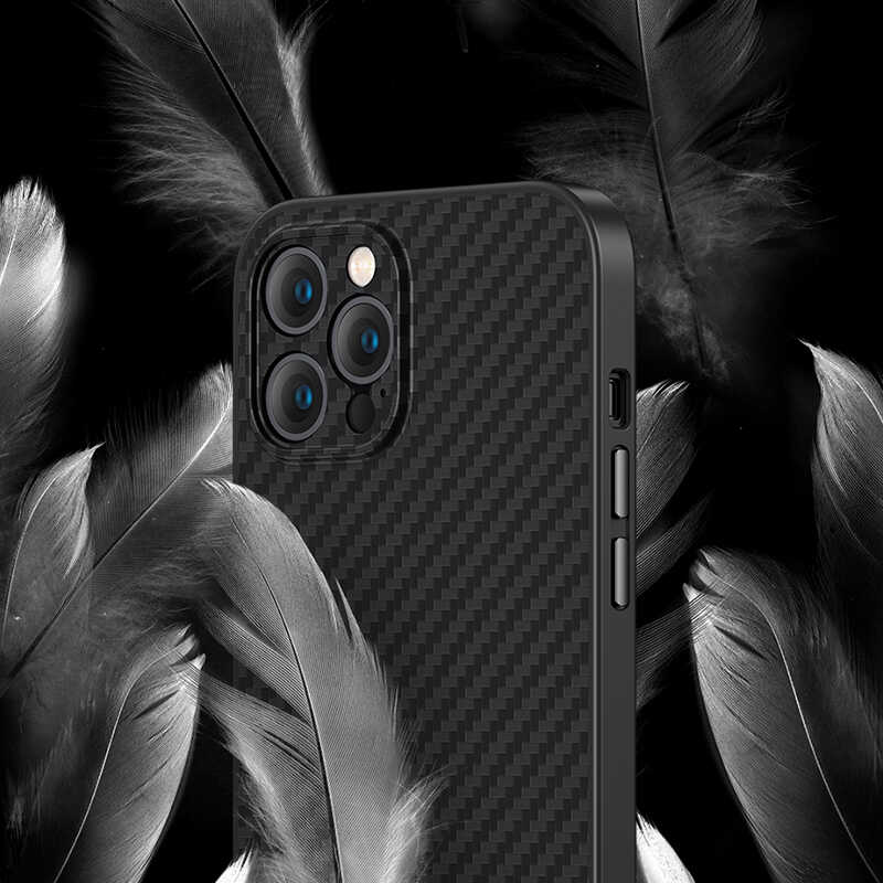 iPhone 12 Pro Max Kılıf Karbon Fiber Benks Hybrid Kevlar Kılıf - 4