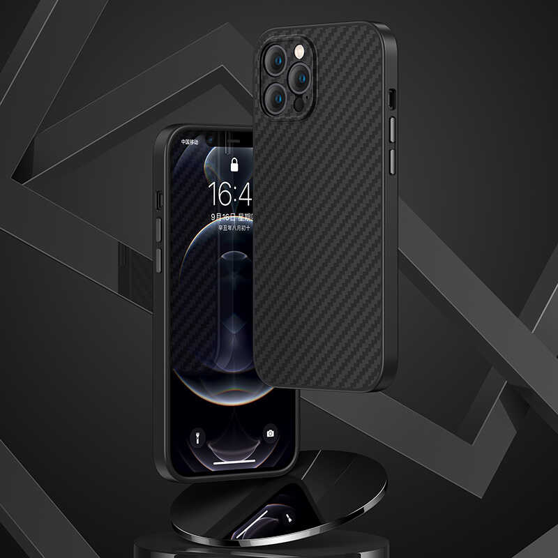 iPhone 12 Pro Max Kılıf Karbon Fiber Benks Hybrid Kevlar Kılıf - 6