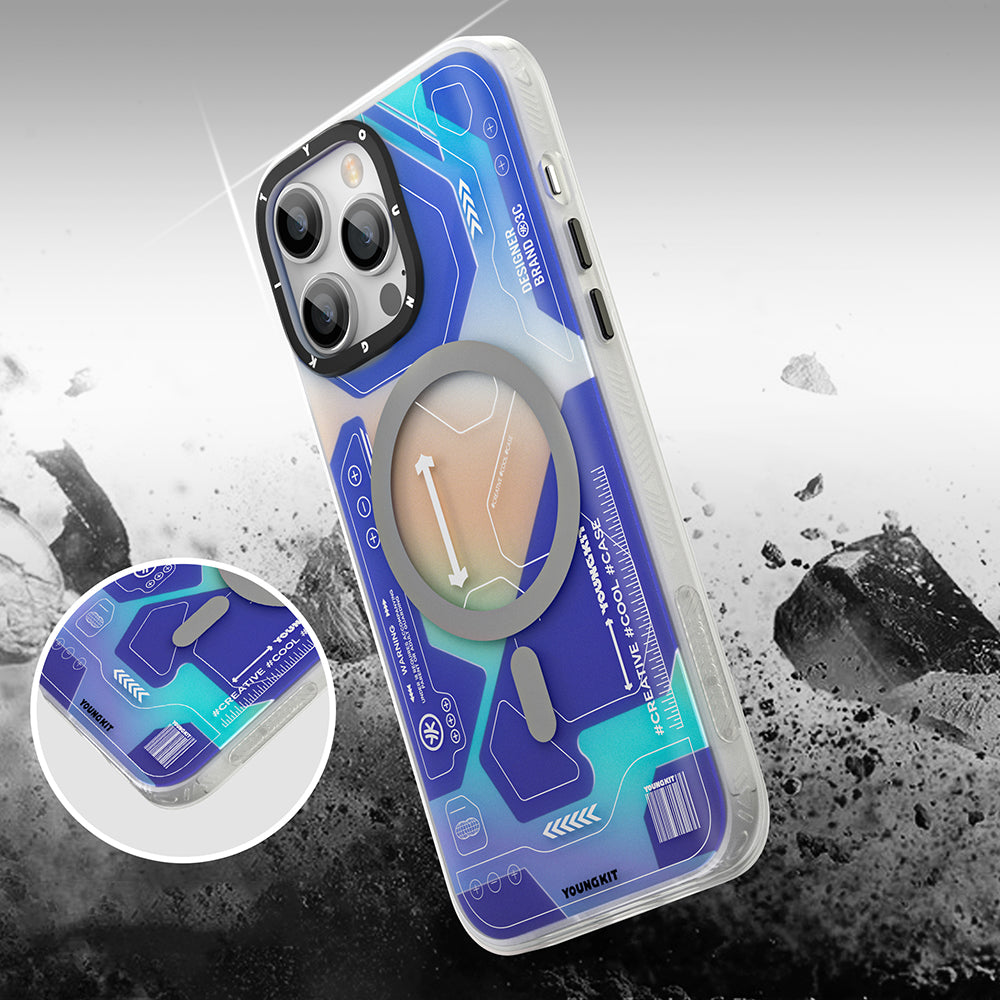 YoungKit Metaverse Serisi iPhone 12 Pro Max Kılıf M-safe Şarj Özellikli Telefon Kılıfı - 4