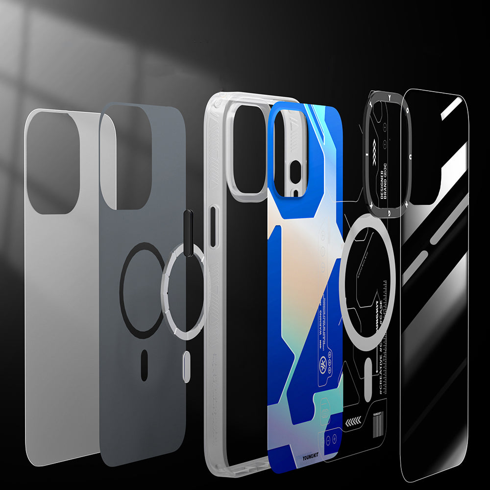 YoungKit Metaverse Serisi iPhone 12 Pro Max Kılıf M-safe Şarj Özellikli Telefon Kılıfı - 6