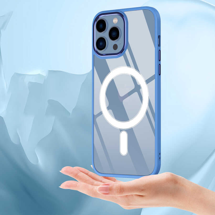 Cepax Chrome Magsafe iPhone 12 Pro Max Kablosuz Şarj Özellikli Silikon Telefon Kılıfı - 8