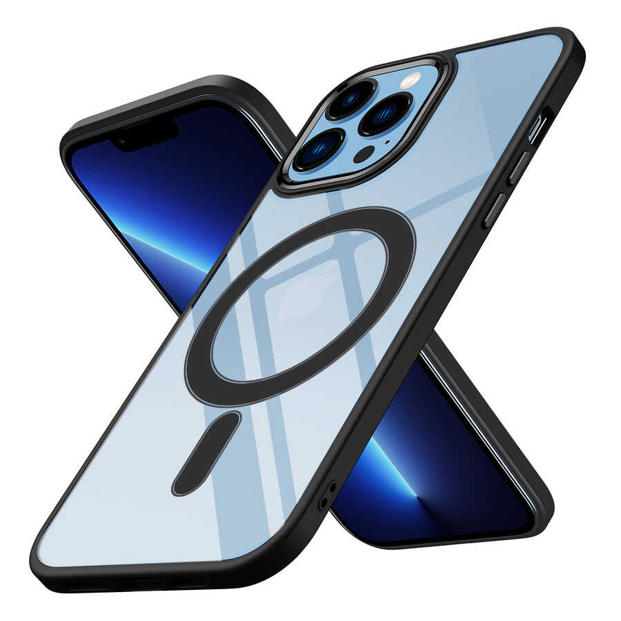 Cepax Chrome Magsafe iPhone 12 Pro Max Kablosuz Şarj Özellikli Silikon Telefon Kılıfı - 12
