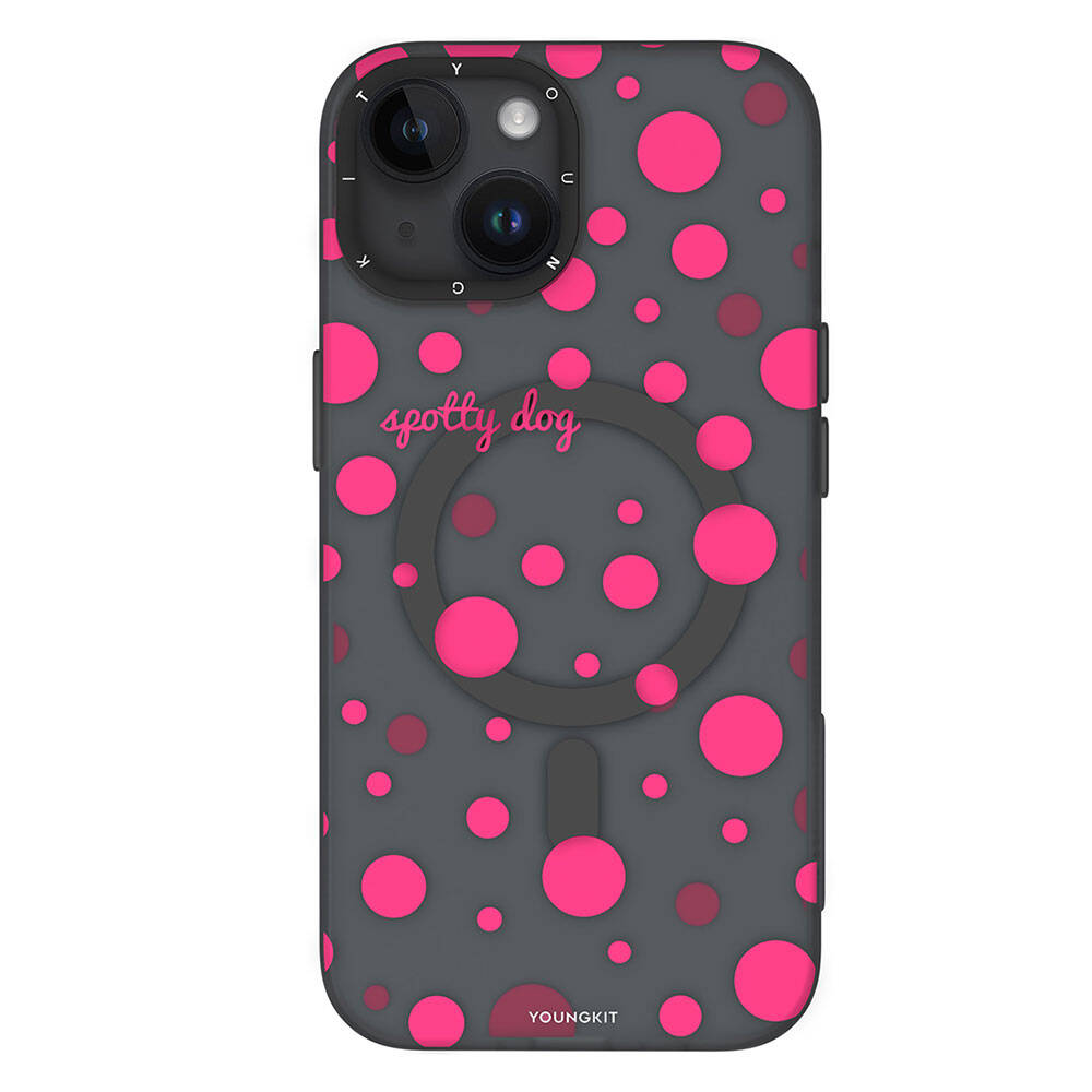 Youngkit Spots Serisi iPhone 13 Magsafe Şarj Özellikli Polka Dot Desenli Telefon Kılıfı - 2