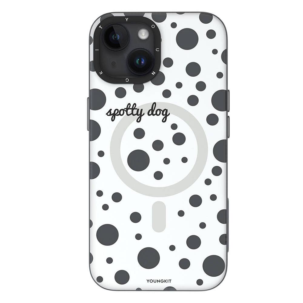 Youngkit Spots Serisi iPhone 13 Magsafe Şarj Özellikli Polka Dot Desenli Telefon Kılıfı - 3