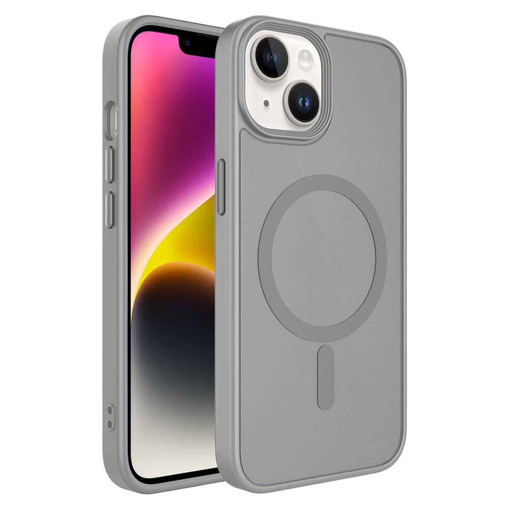 Cepax Matte Magsafe iPhone 13 Mat Arka Yüzey Kablosuz Şarj Özellikli Telefon Kılıfı - 6