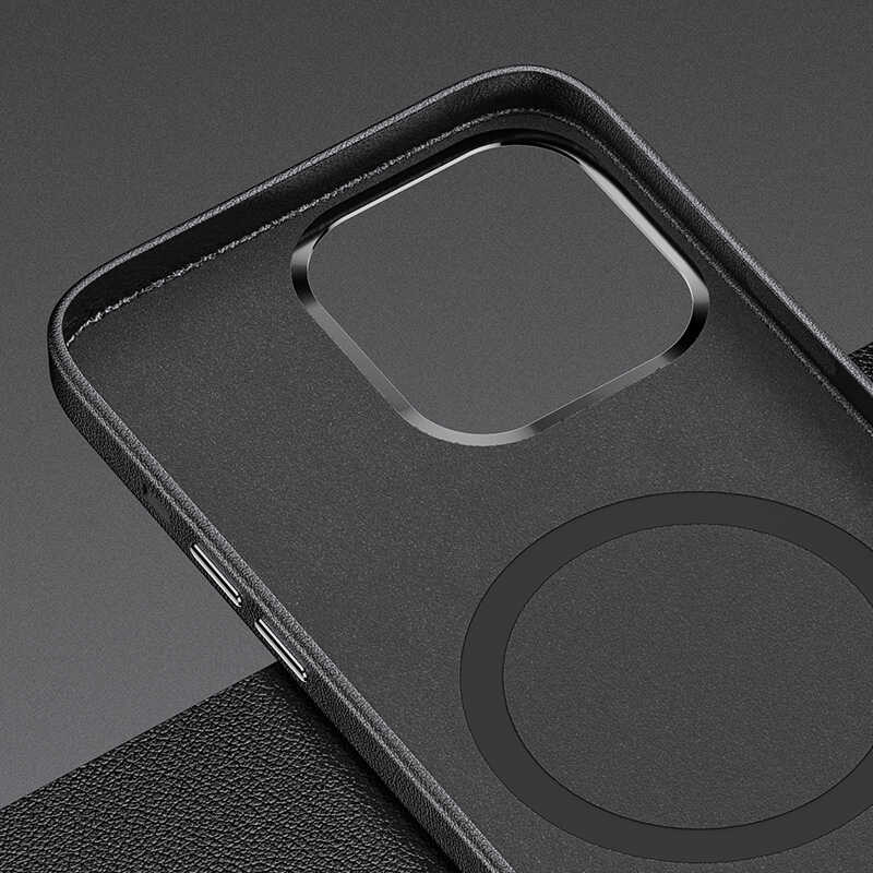 Benks iPhone 13 Pro Magnetic Hakiki Deri Telefon Kılıfı - 6