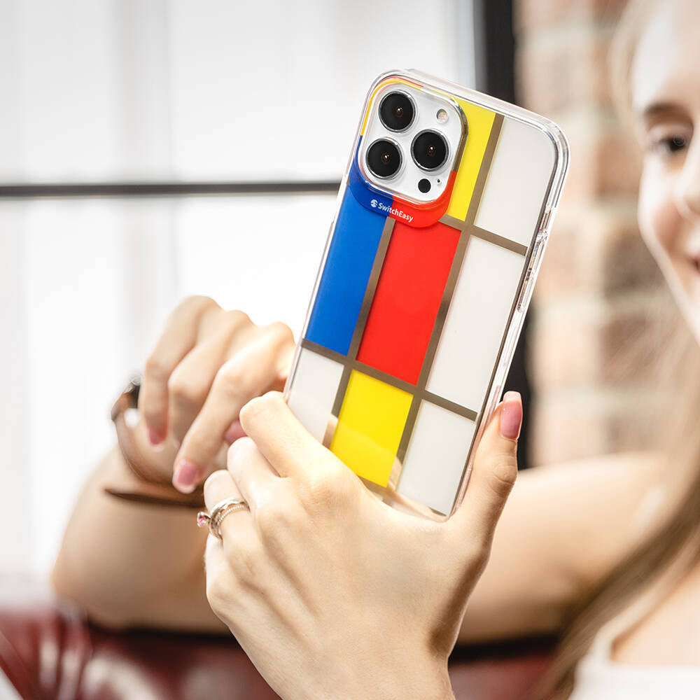 Switcheasy Artist Mondrian iPhone 13 Pro Çift IMD Baskılı Lisanslı Kılıf