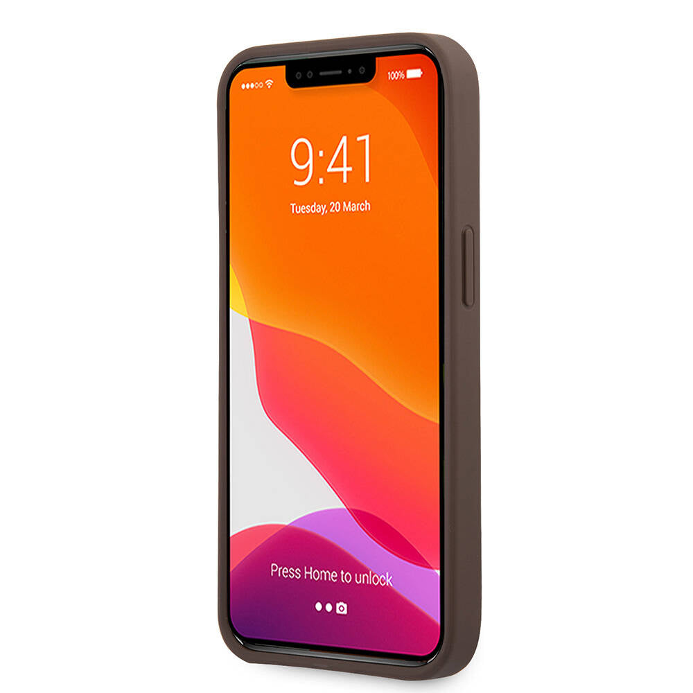 Guess iPhone 13 Pro Orjinal Lisanslı PU Deri 4G Desenli Metal Büyük ve 4G Logolu Telefon Kılıfı - 21