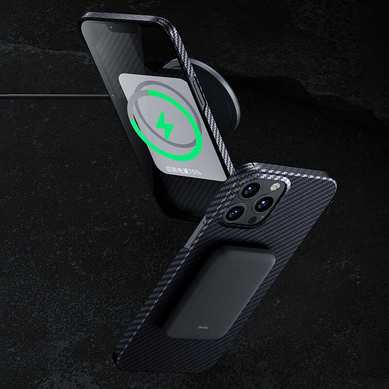 iPhone 13 Pro Kılıf M-safe Özellikli Karbon Fiber Benks Essential Kevlar Kılıf - 3