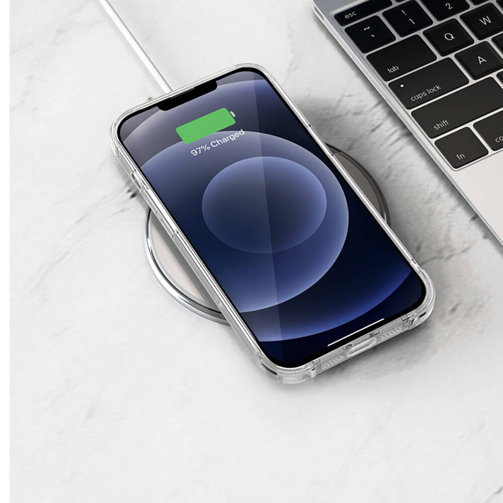 Recci Clarity Serisi iPhone 13 Pro Max Airbagli Şeffaf Darbe Emici Silikon Tasarımlı Kılıf