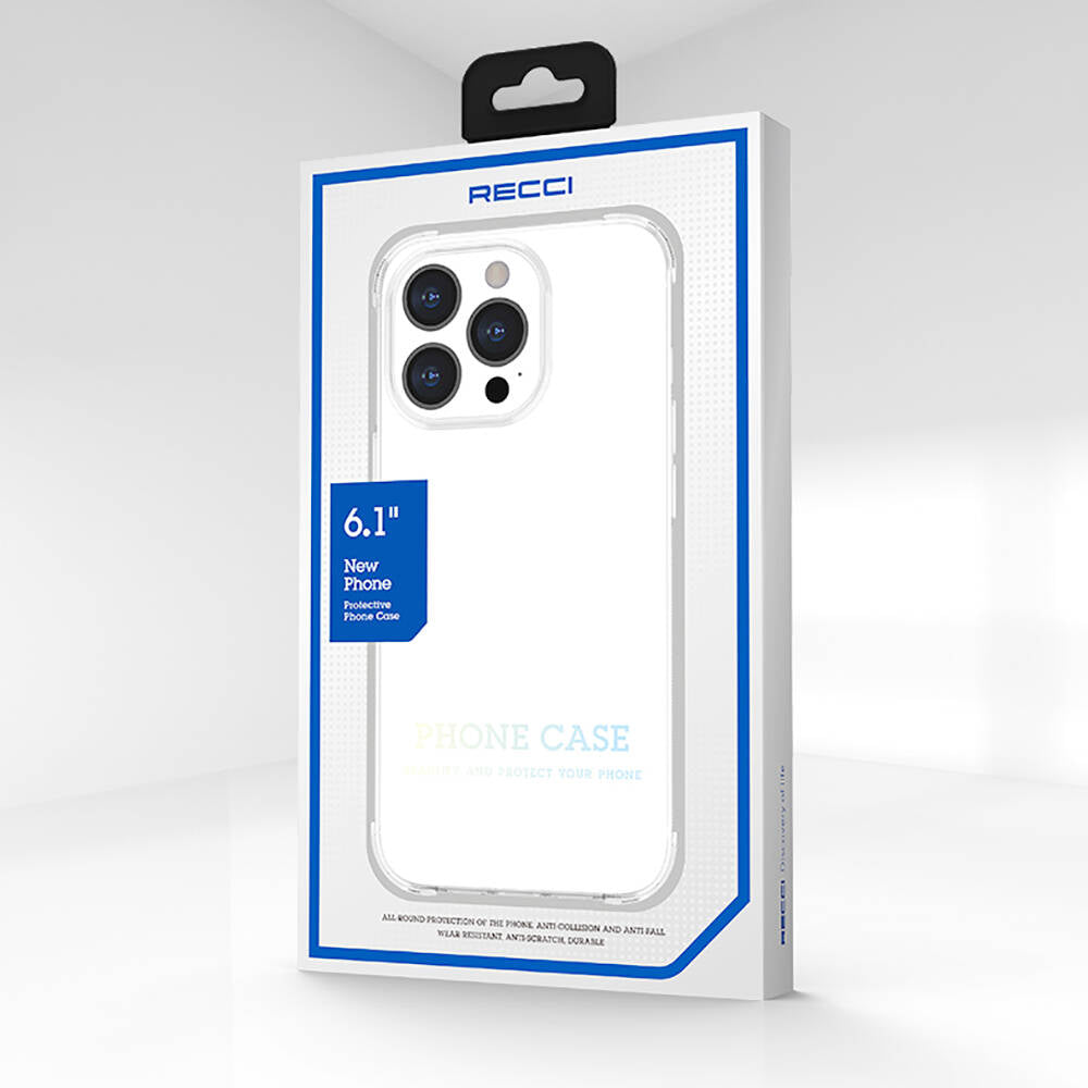 Recci Clarity Serisi iPhone 13 Pro Max Airbagli Şeffaf Darbe Emici Silikon Tasarımlı Kılıf