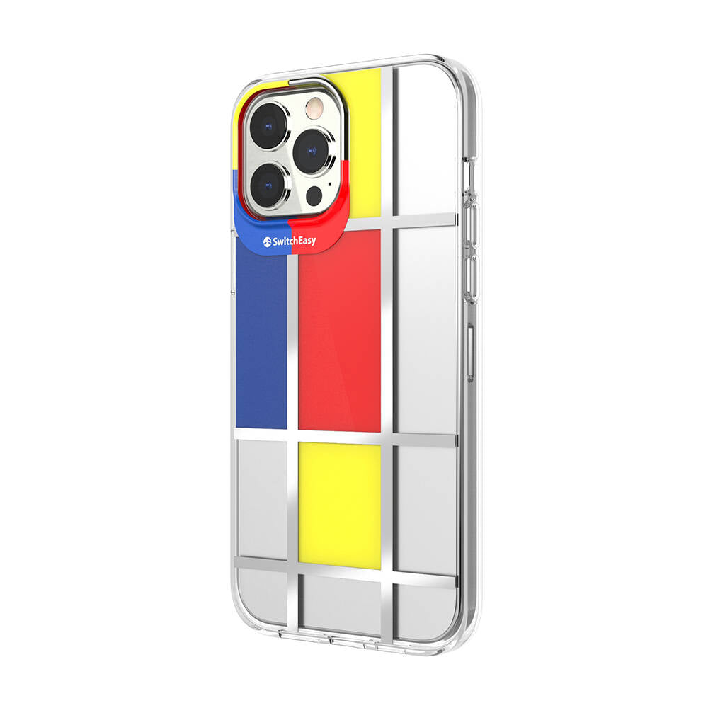 Switcheasy Artist Mondrian iPhone 13 Pro Max Çift IMD Baskılı Lisanslı Kılıf