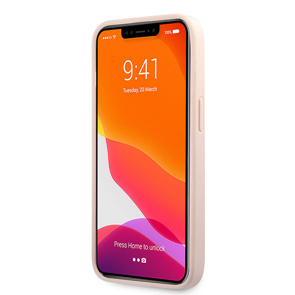 Guess iPhone 13 Pro Max Orjinal Lisanslı PU Deri 4G Desenli Metal Büyük 4G ve Yazı Logolu Telefon Kılıfı - 3