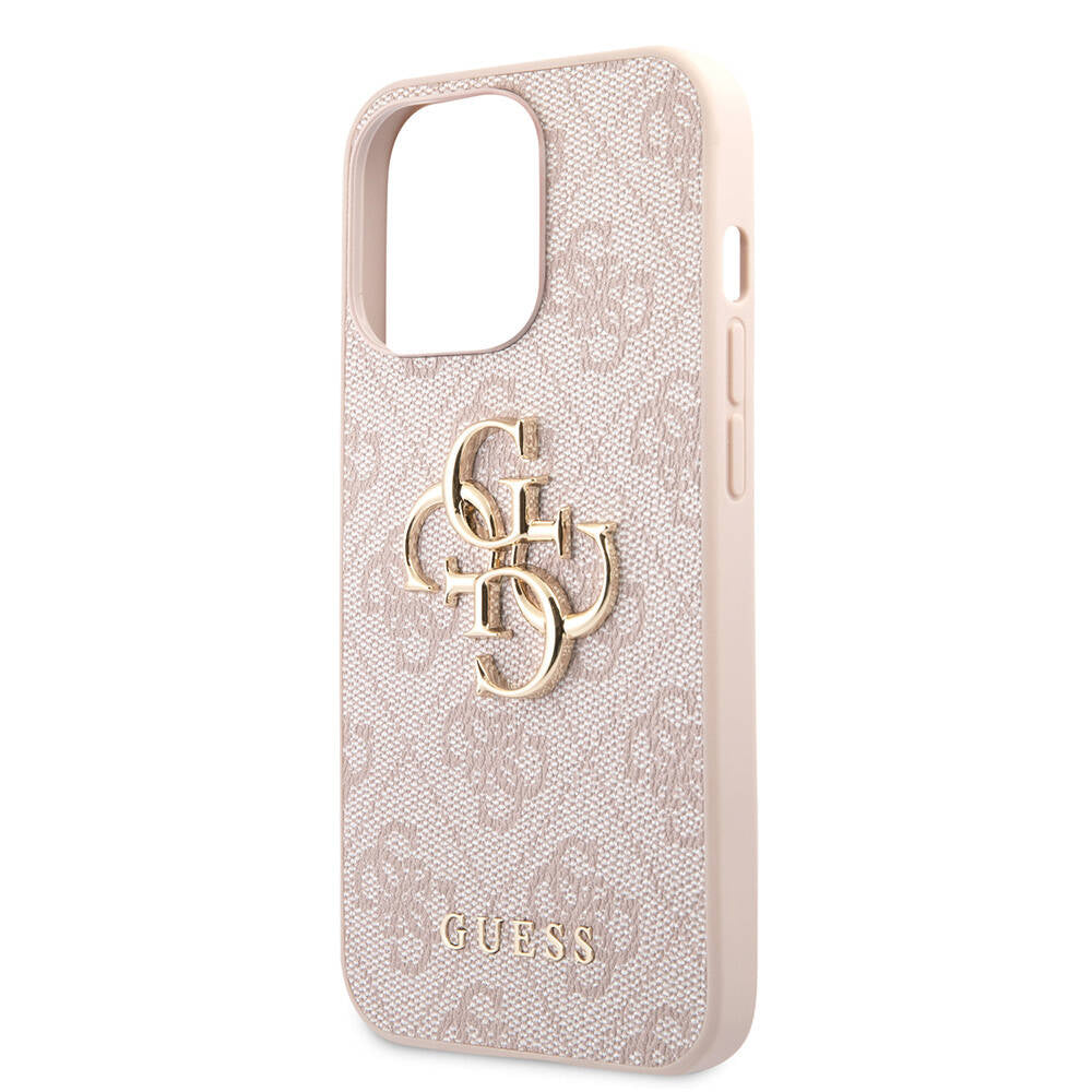Guess iPhone 13 Pro Max Orjinal Lisanslı PU Deri 4G Desenli Metal Büyük 4G ve Yazı Logolu Telefon Kılıfı - 6