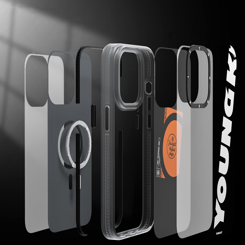 Youngkit Binfen Serisi iPhone 13 Pro Max Kılıf M-safe Şarj Özellikli Yazı Temalı Telefon Kılıfı - 3