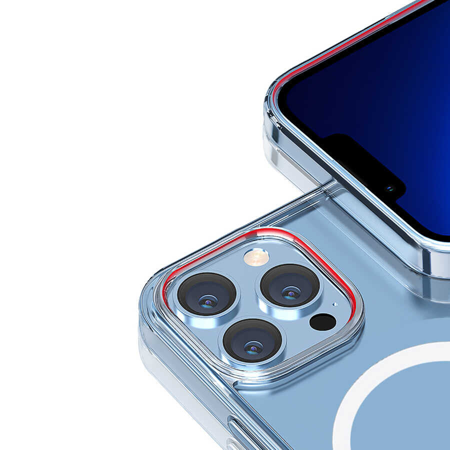 iPhone 13 Pro Max Wiwu M-safe Şarj Özellikli Lens Korumalı Şeffaf Silikon Kılıf - 4
