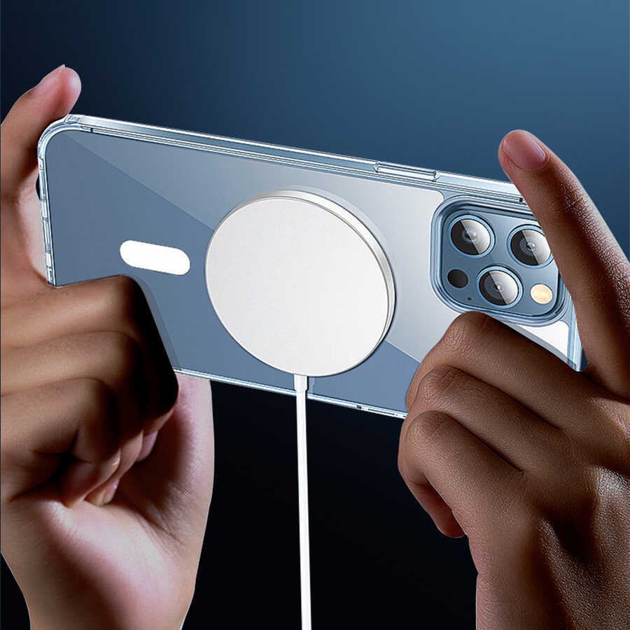 iPhone 13 Pro Max Wiwu M-safe Şarj Özellikli Lens Korumalı Şeffaf Silikon Kılıf - 11