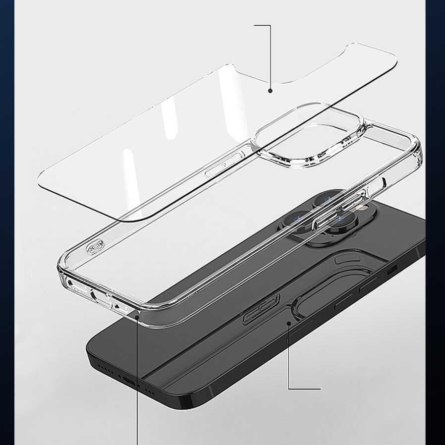 iPhone 13 Pro Max Wiwu M-safe Şarj Özellikli Lens Korumalı Şeffaf Silikon Kılıf - 12