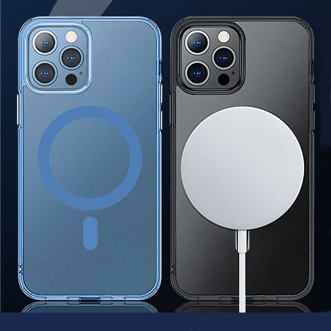 iPhone 13 Pro Max Wiwu M-safe Şarj Özellikli Lens Korumalı Şeffaf Silikon Kılıf - 13