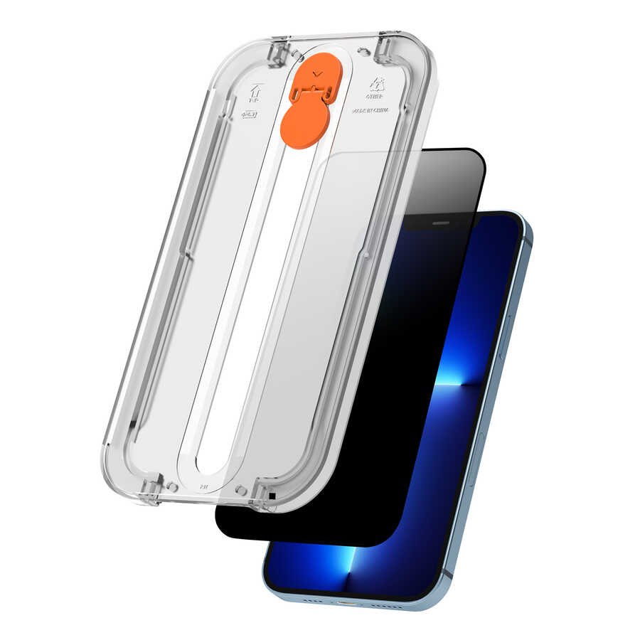 Wiwu Easy İnstall iPhone 13 Pro iPrivacy Temperli Ekran Koruyucu - 4