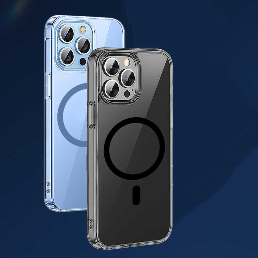 iPhone 13 Pro Wiwu M-safe Şarj Özellikli Lens Korumalı Şeffaf Silikon Kılıf - 7