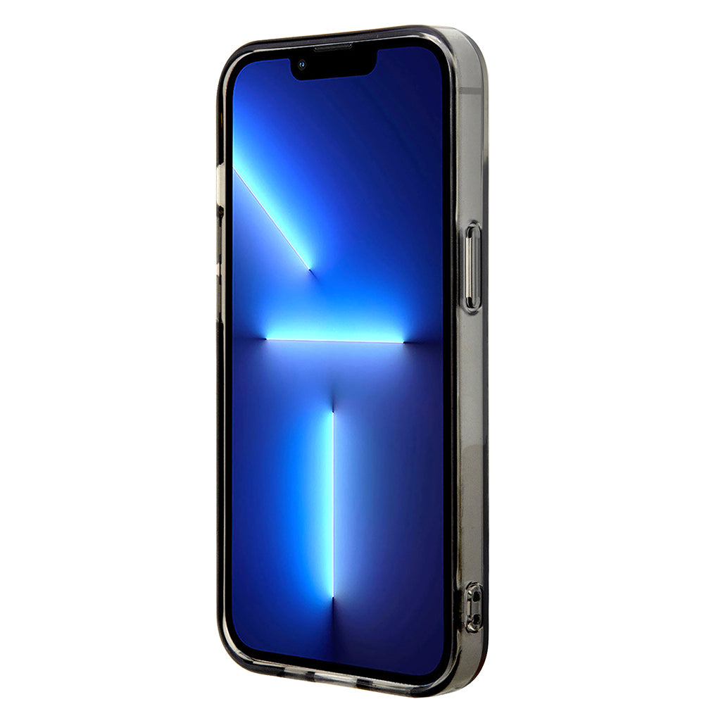 BMW iPhone 14 Orjinal Lisanslı Yarı Transparan M Dizayn Çizgili Telefon Kılıfı