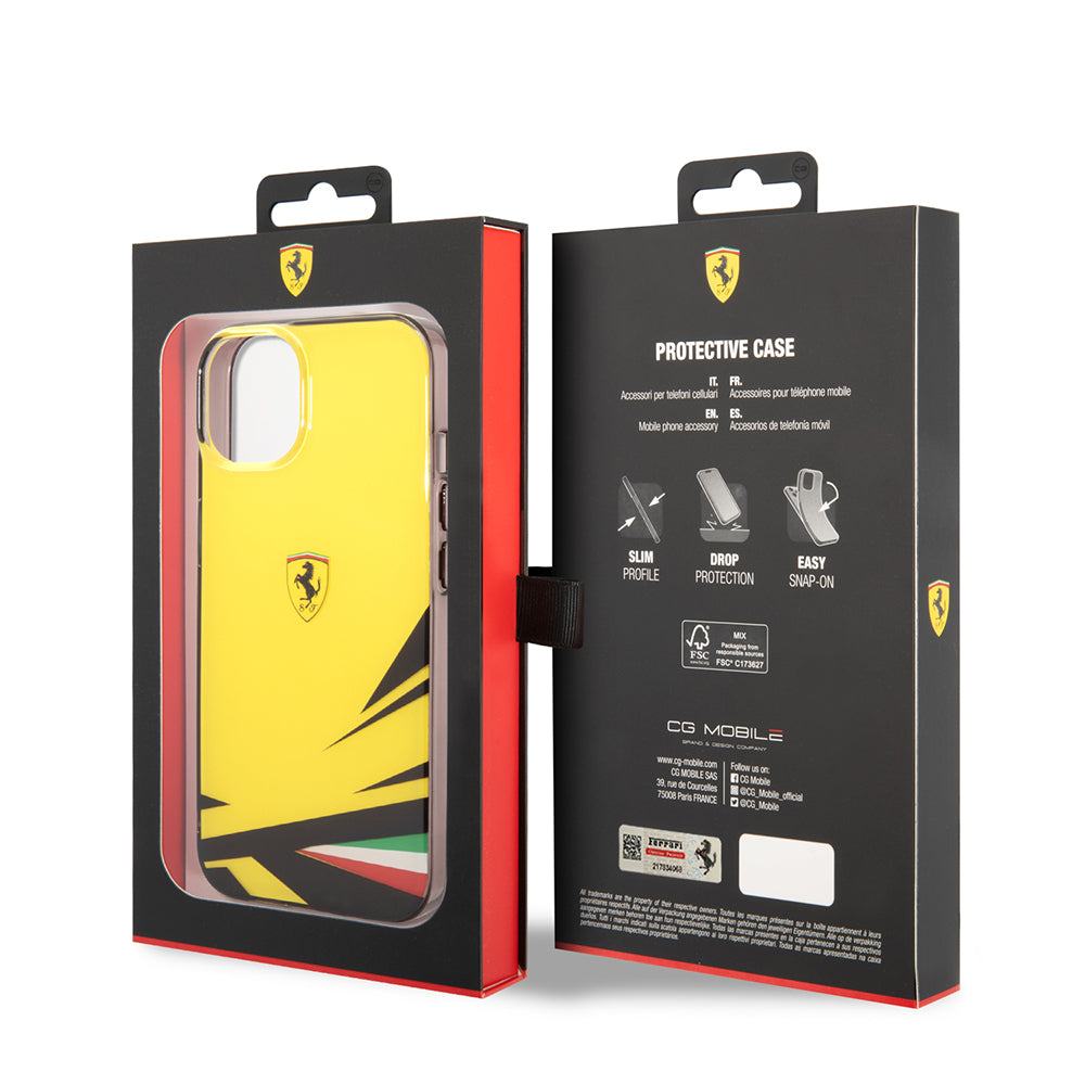 Ferrari iPhone 14 Orjinal Lisanslı Baskı Logolu İtalyan Bayrak Baskılı Dizayn Kılıf