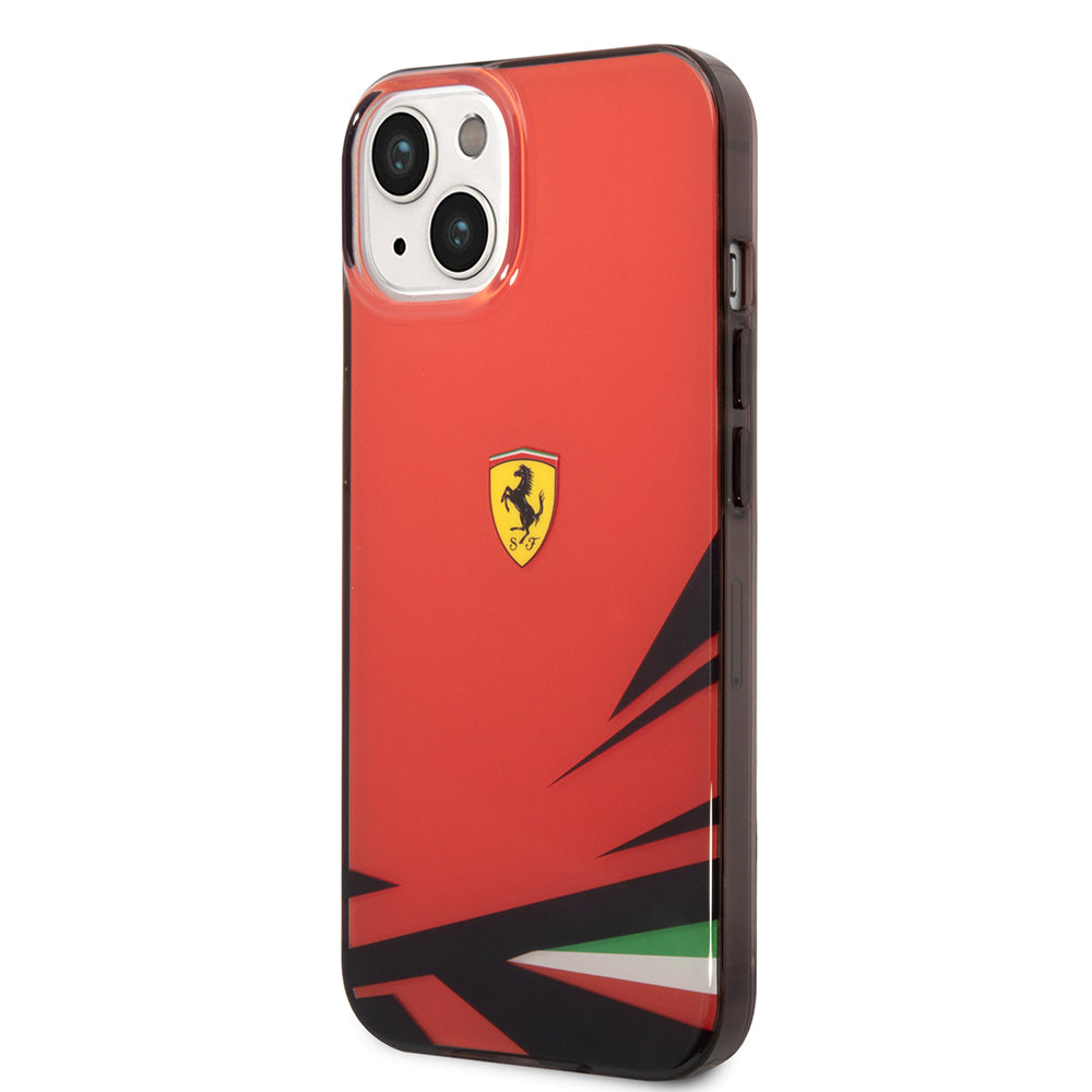 Ferrari iPhone 14 Orjinal Lisanslı Baskı Logolu İtalyan Bayrak Baskılı Dizayn Kılıf