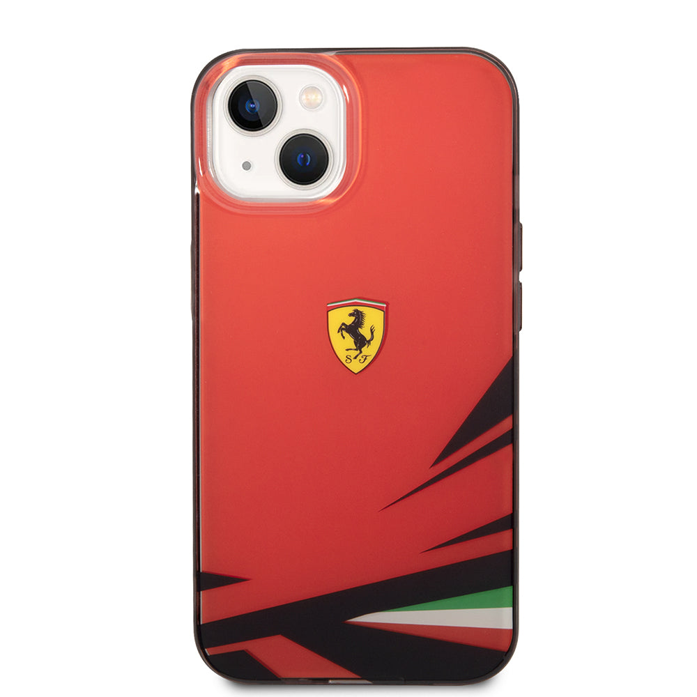 Ferrari iPhone 14 Orjinal Lisanslı Baskı Logolu İtalyan Bayrak Baskılı Dizayn Kılıf