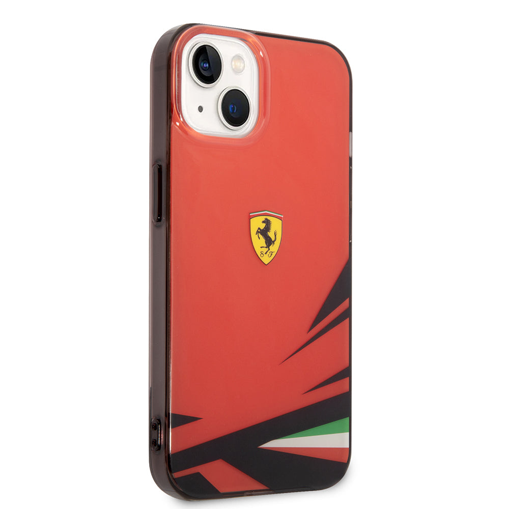 Ferrari iPhone 14 Orjinal Lisanslı Baskı Logolu İtalyan Bayrak Baskılı Dizayn Kılıf